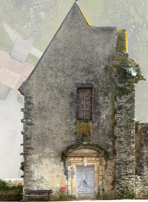 Ortho-image d'un pignon du château d'Apremont
