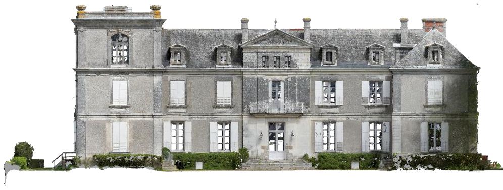Ortho-image de la façade du château de la Berrière