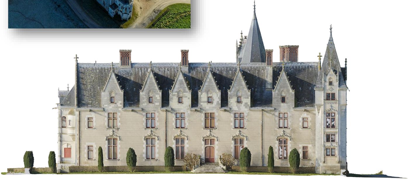 Ortho-image à l'échelle de la façade du château de la Gascherie