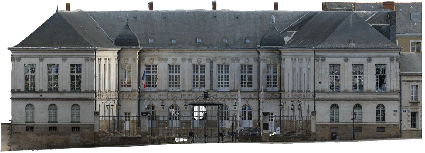 Ortho-image de la façade sur cour de l'Hôtel de Ville de Nantes
